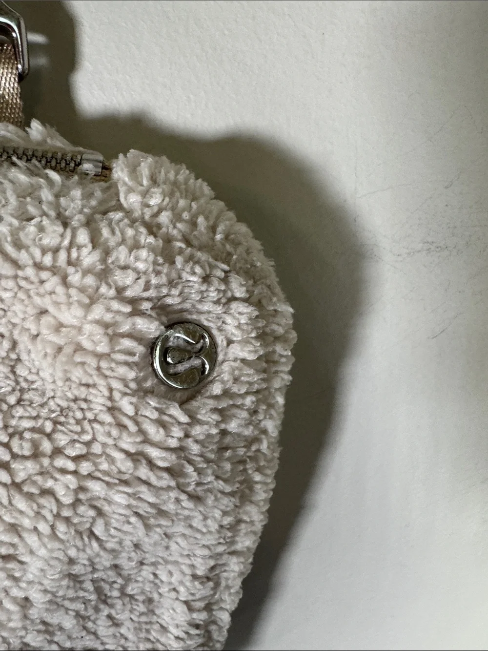 Lululemon Cream Sherpa Fleece Everywhere Belt Bag Gold Hardware